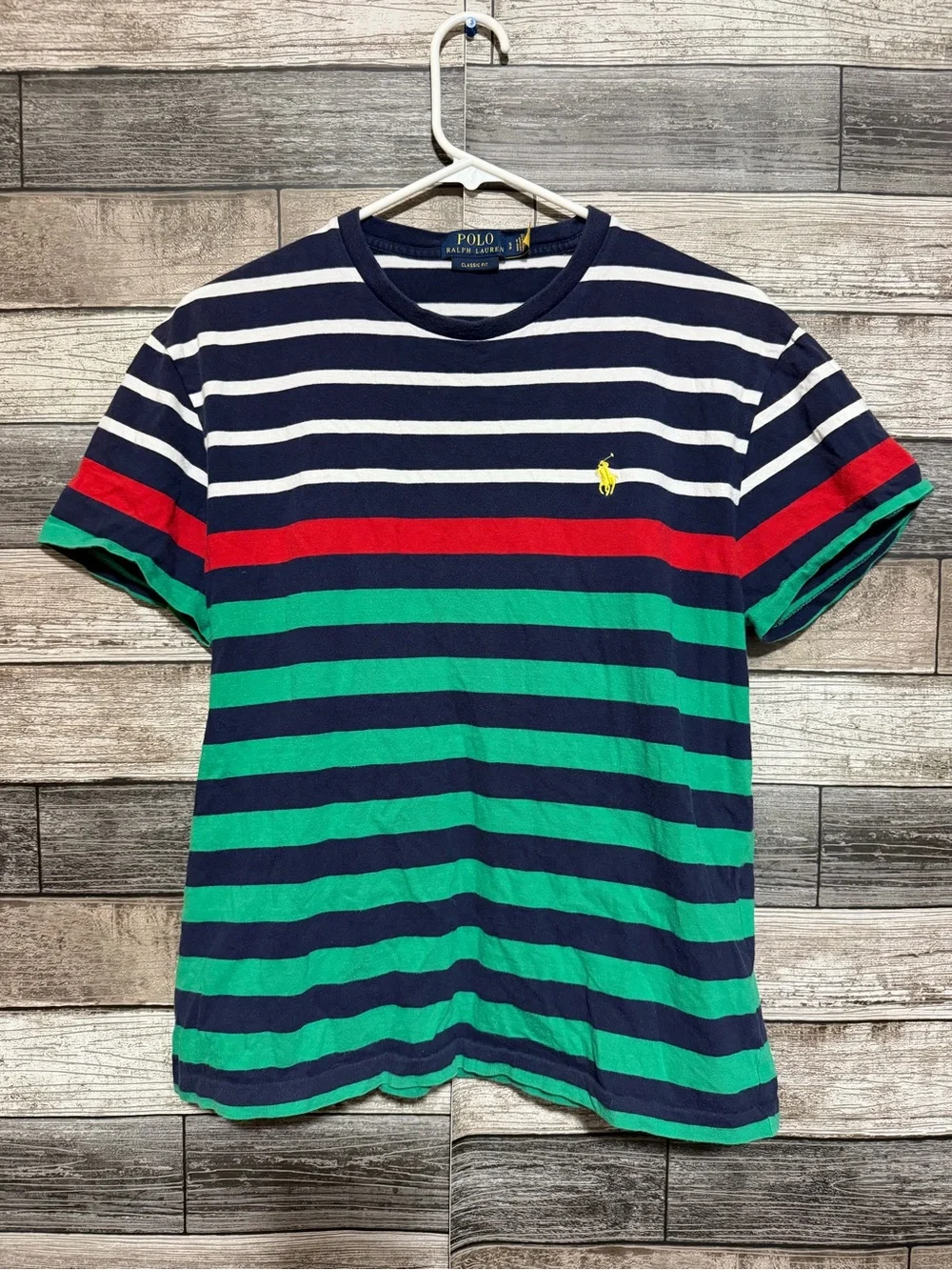 Polo Ralph Lauren Classic Fit Striped T Shirt Men’s S Multi Color READ